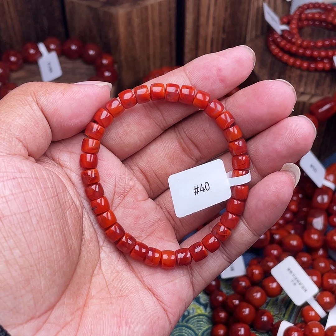 南红玛瑙未镶嵌手链南红瓦西卡6直切