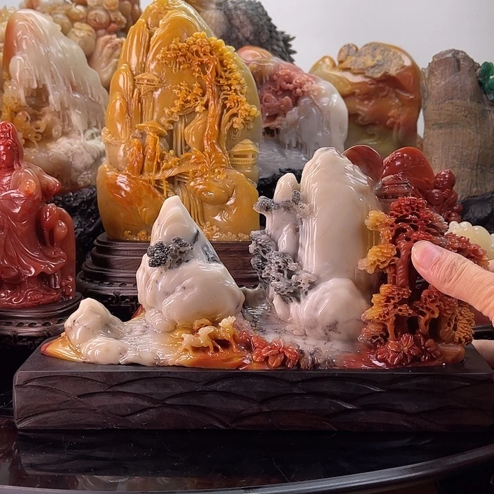 寿山石璐璐高升摆件