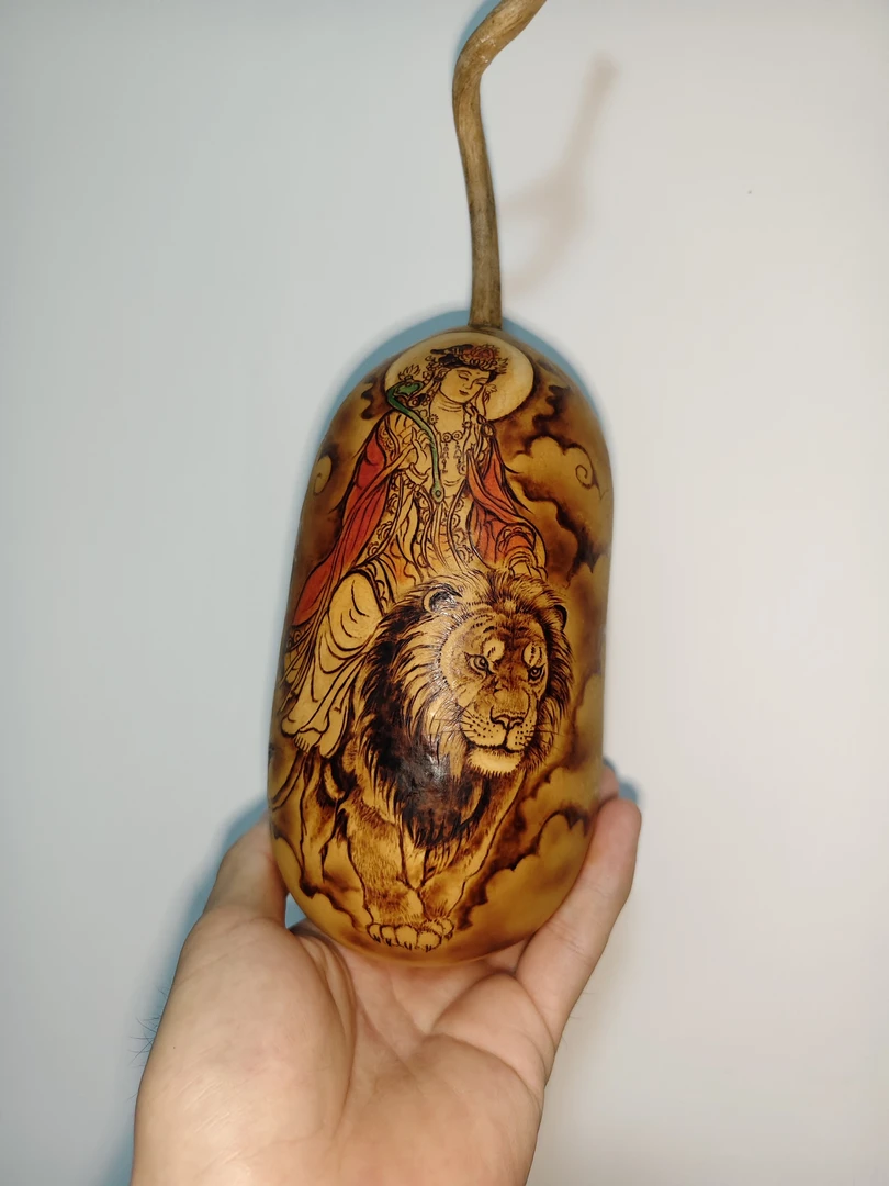 文殊途同归菩萨传统文化烙画