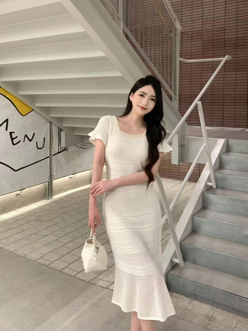 【高高甄选】气质显瘦折胯针织连衣裙