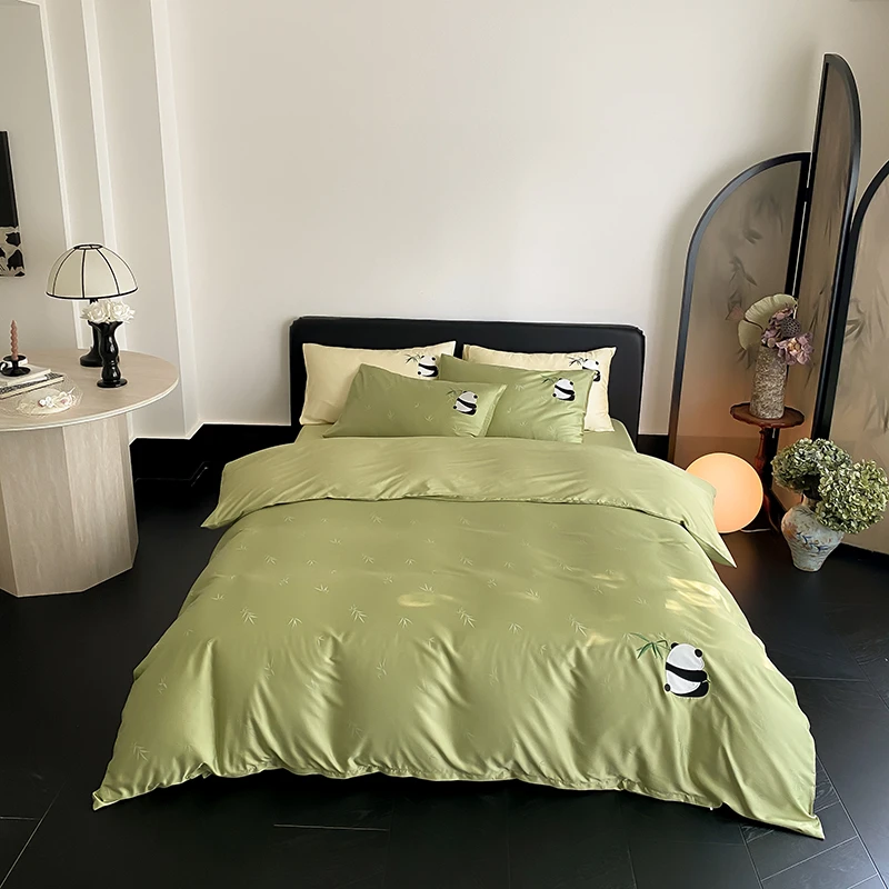 清仓！高支高密高档轻奢天丝棉提花四件套床单被套纯色简约ZXS