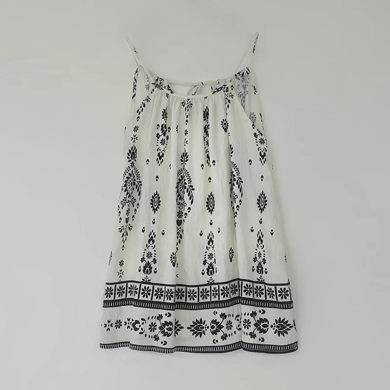 Aurora丨 度假风吊带裙印花百搭系带设计师时尚两件套