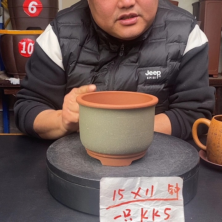 紫砂花盆货号一只KK5
