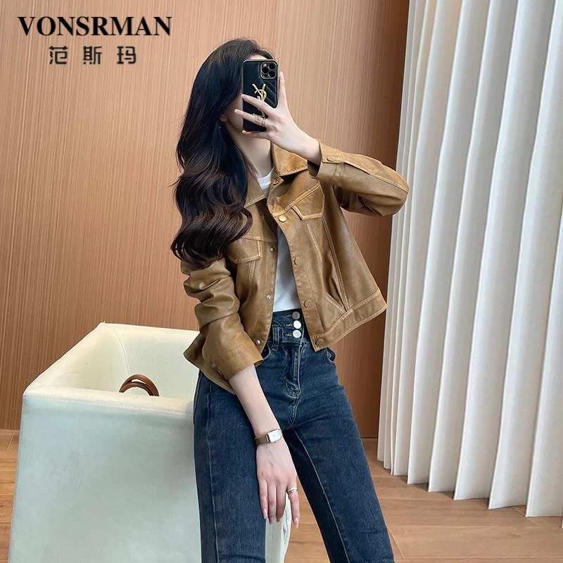复古小个子皮衣外套女2025春秋新款短款爆款机车服时尚欧货皮夹克