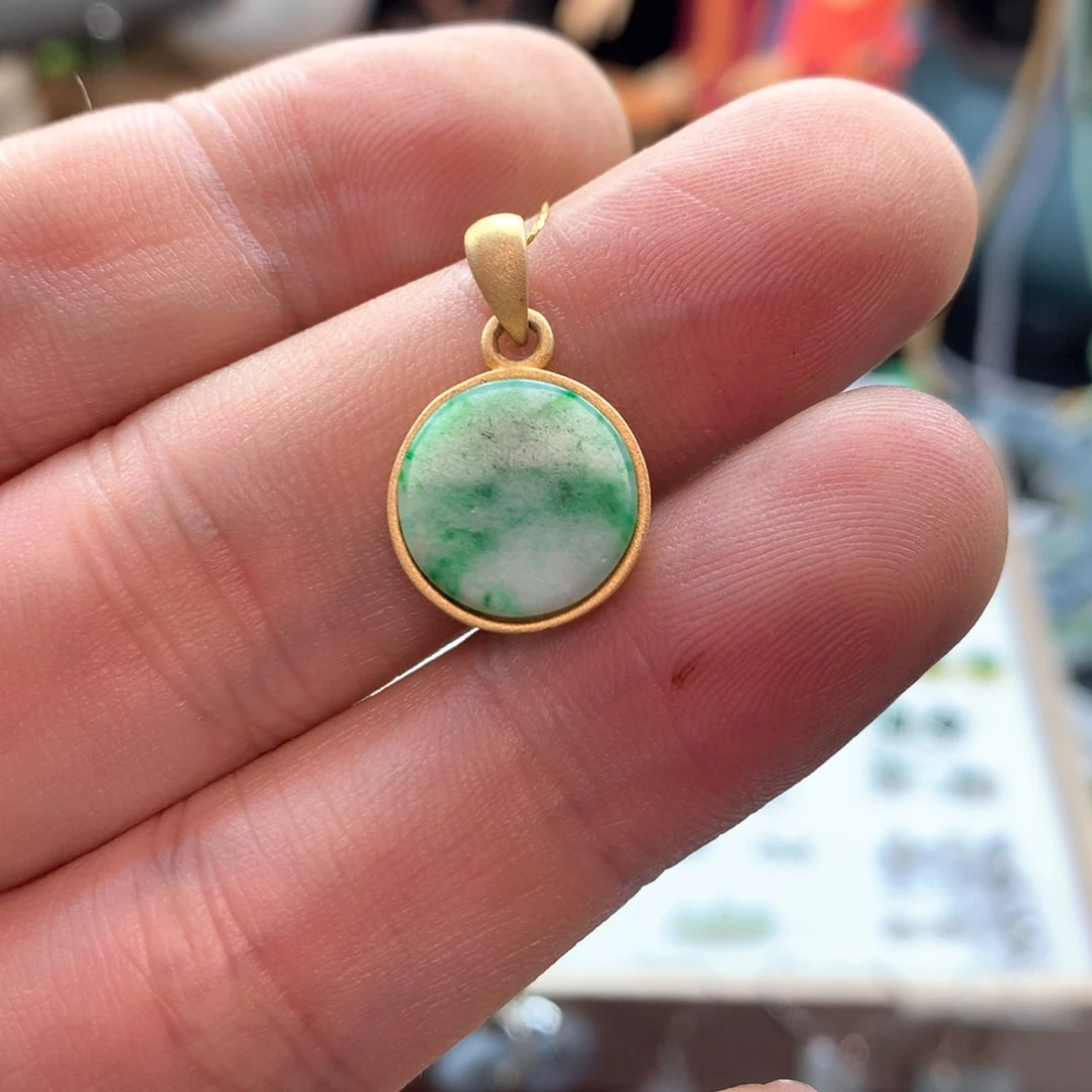 颈饰银S925镶嵌翡翠囍**子