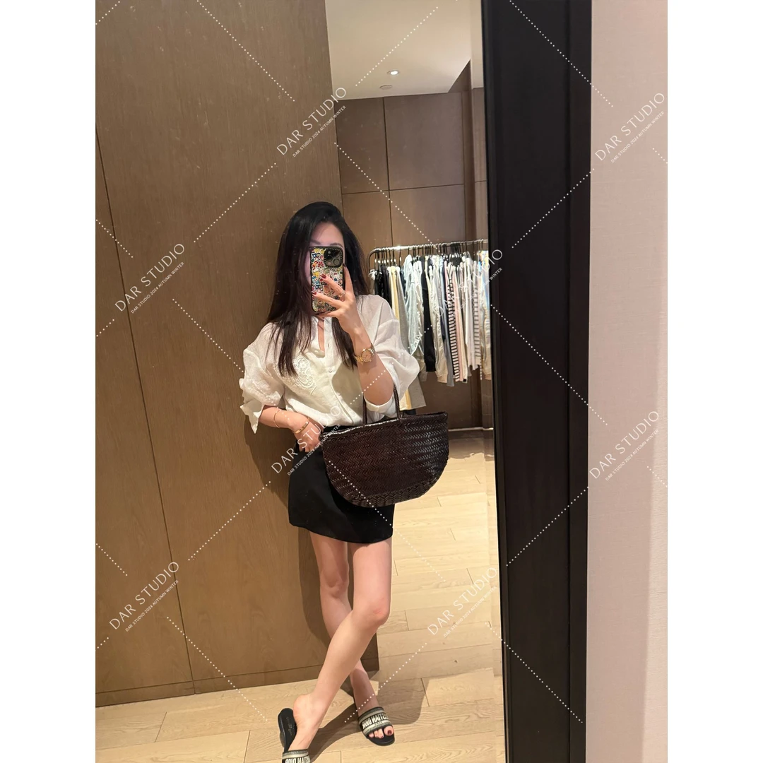 DAR STUDIO 深圳货【轻盈感】2025春夏100苎麻镂空重工衬衫25059