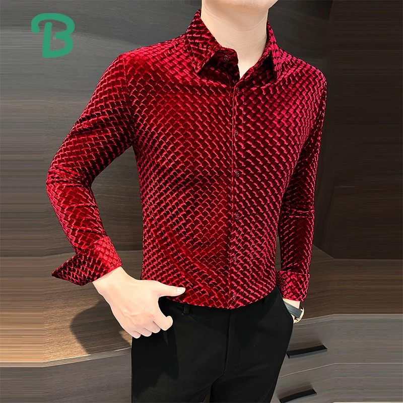 高级感网红款衬衫男长袖春秋发型师潮牌男装2025新款高级感痞帅格
