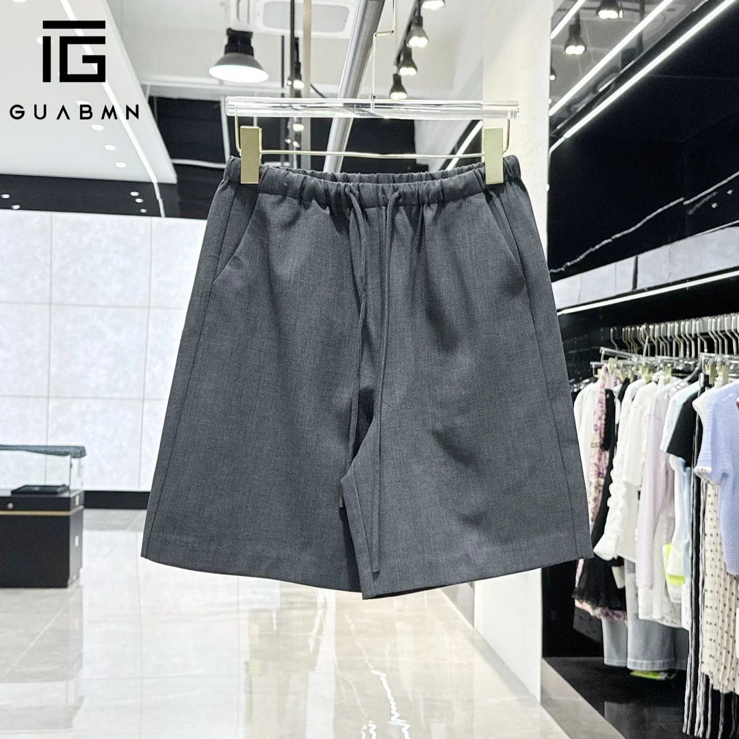 GUABMN2025夏季新款高腰系带宽松显瘦百搭西装短裤夏日穿搭5266
