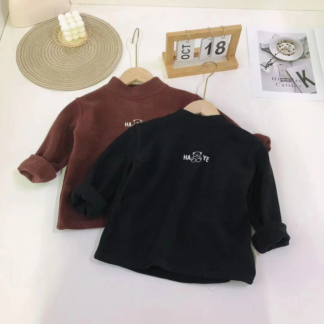 B019非同儿童加厚H字母小熊打底衫1108