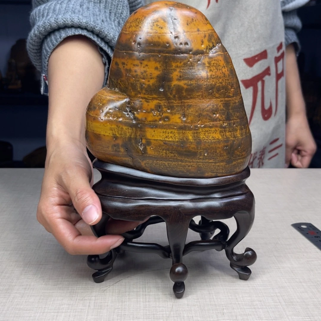 石材广西大化彩玉石配底座