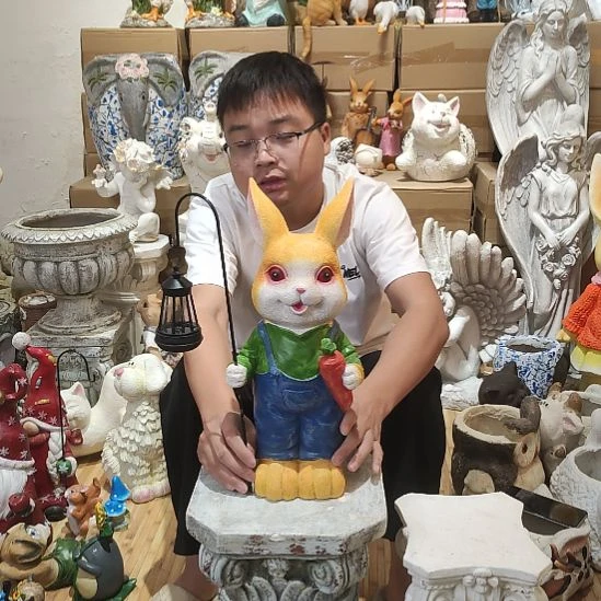 合成树脂提灯兔子摆件