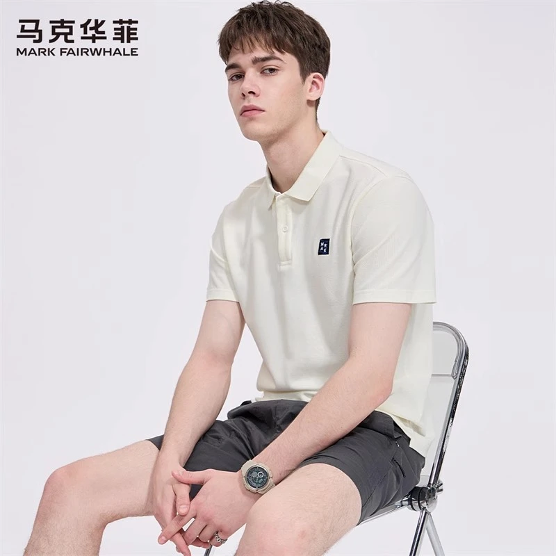 【冰感纯棉】马克华菲短袖POLO衫男2025夏季新款刺绣翻领透气T恤