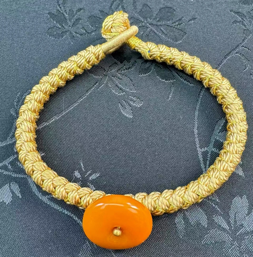 蜜蜡扣子手工DIY手绳