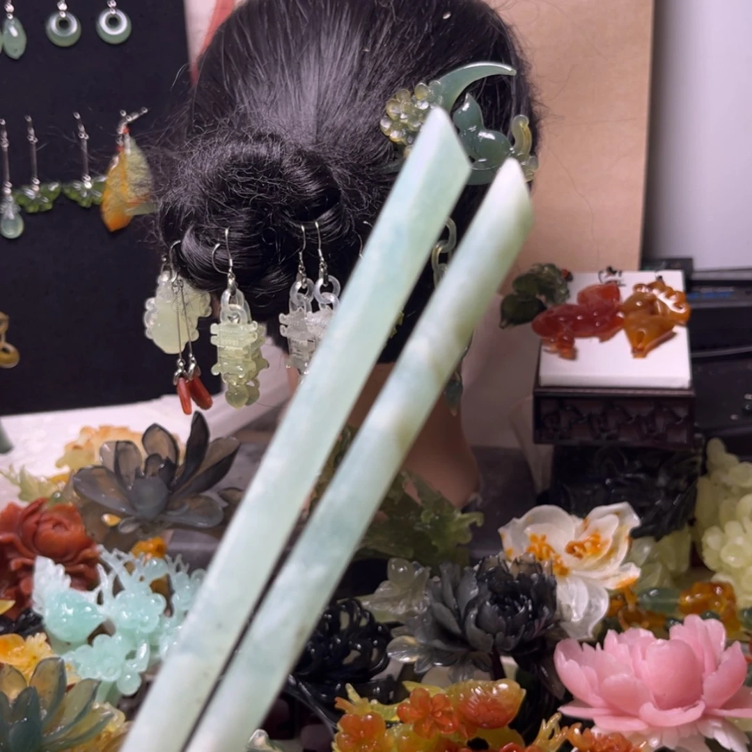 【闪购商品】合金蛇纹石玉发饰