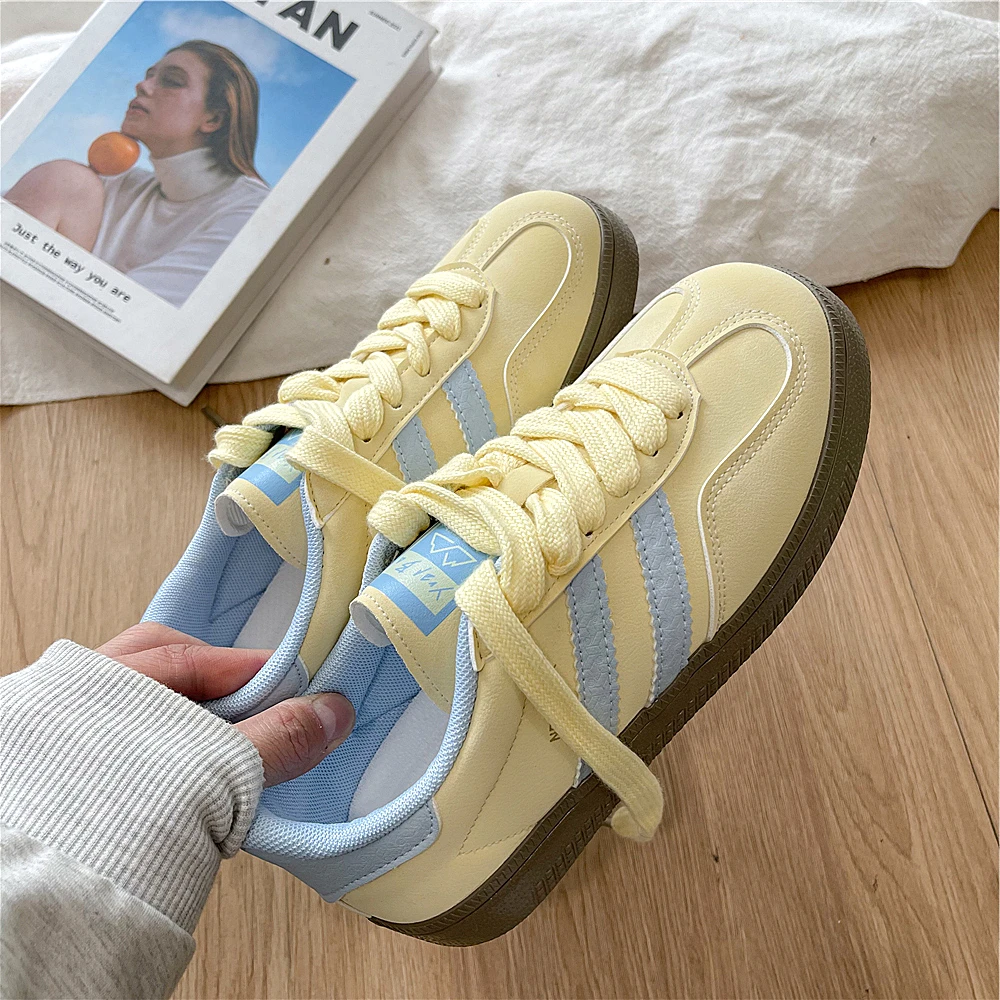 韩版复古软底德训鞋子秋季小白鞋ins潮百搭小众女鞋学生休闲板鞋