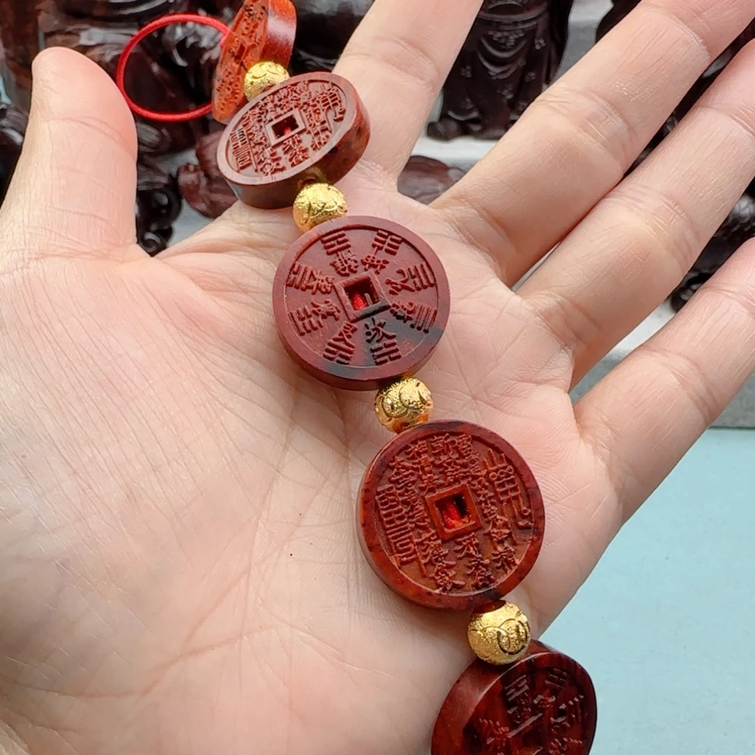 小叶紫檀把件山鬼牌