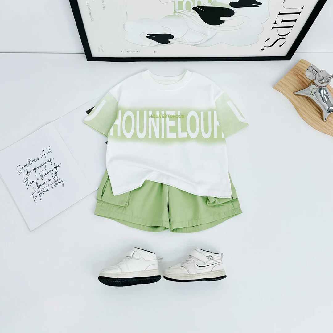 儿童夏装套装夏季2025新款男童短袖两件套 DMC7828 悠悠童话童装