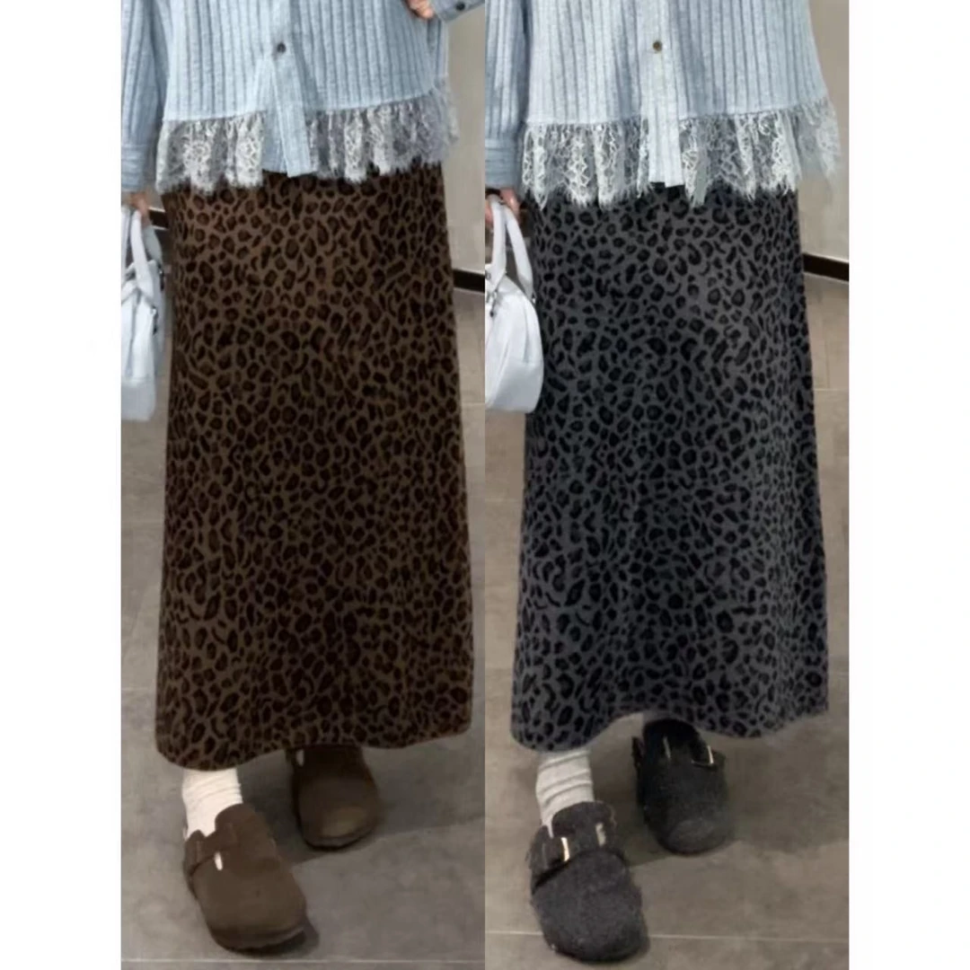 VGVL半身裙女设计感气质百搭时髦豹纹半身裙时尚裙子50194