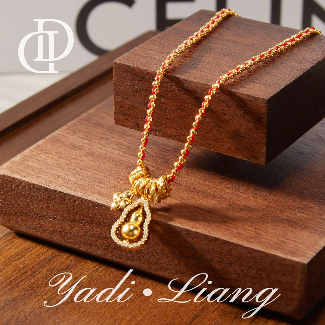 坠链均925银 梁雅帝新品【‌‌小红花葫芦】手工编织气质时尚纯银项链