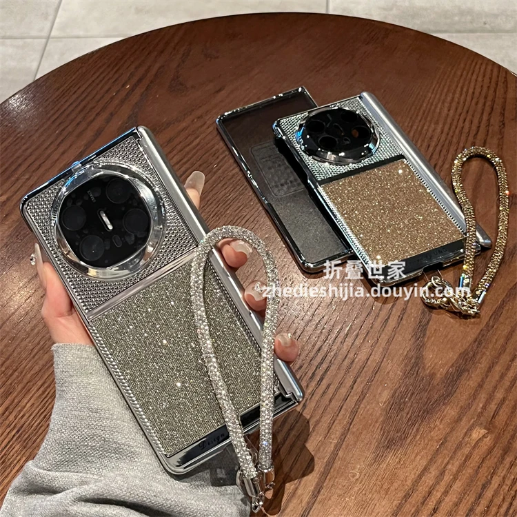 适用华为matex5手机壳x6新款matex6折叠屏x5闪钻全包中轴壳膜一体