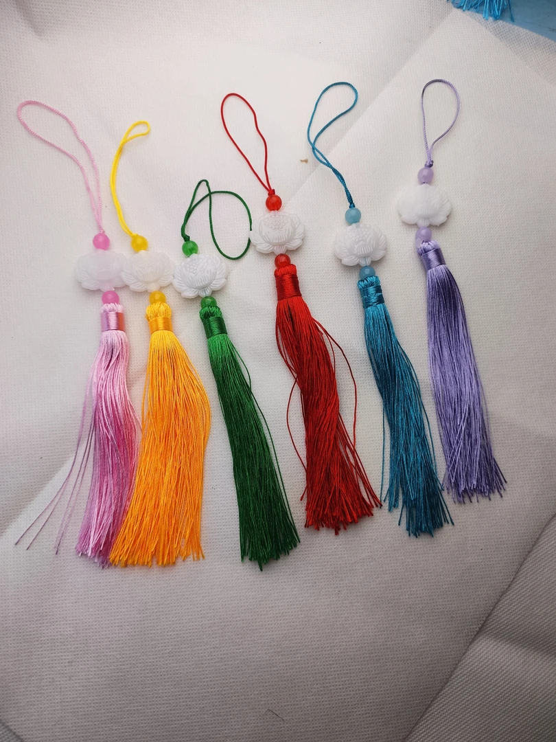 仿白玉莲花流苏穗子复古风古风中国挂件配饰diy材料手工灯笼配件