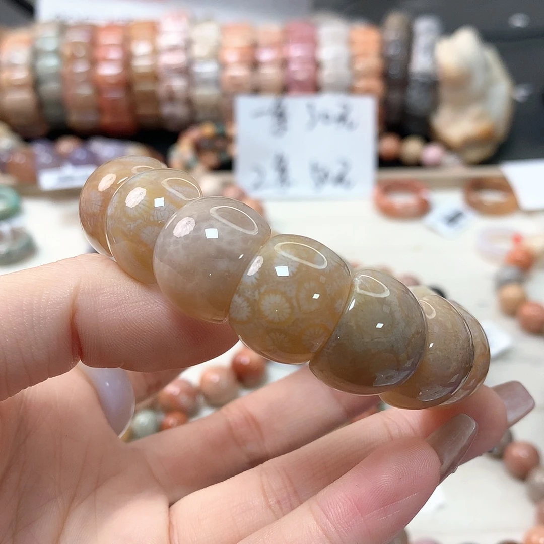 硅化珊瑚（珊瑚玉）手链未镶嵌幸*福071