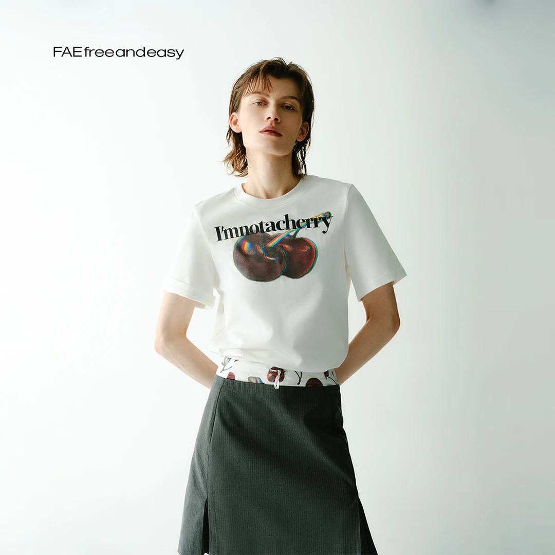 【FAE】freeandeasy 樱桃掉了 BASIC-短袖T B51002