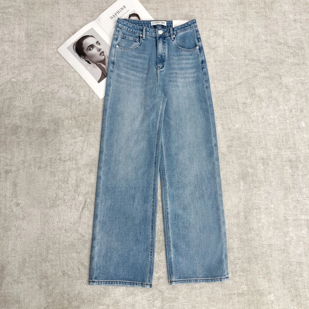 SU【065】花EW70 愫萌 MWMA四面弹长裤窄版直筒芭比粉标牛仔裤~