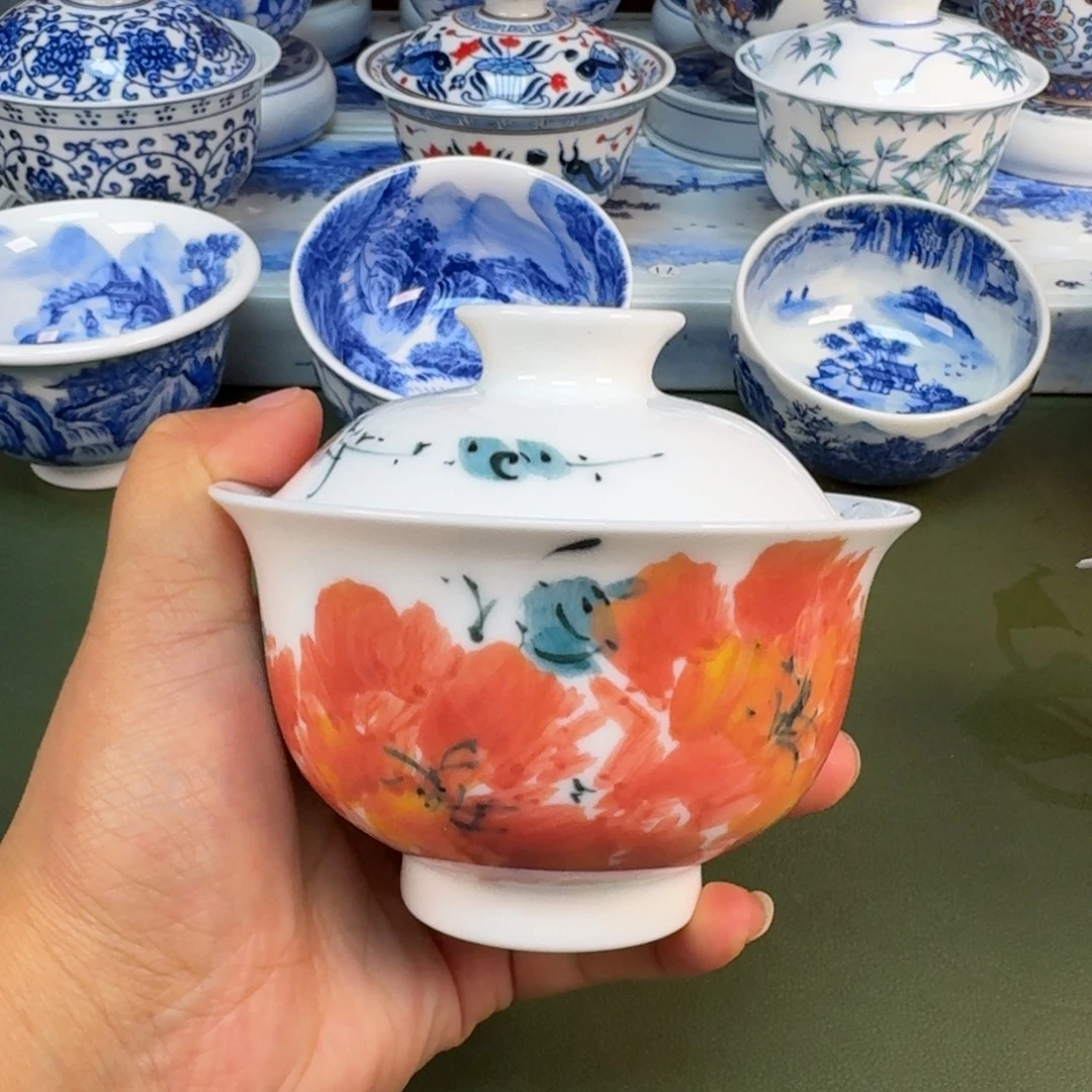 陶景德镇纯手绘茶具圆圆295