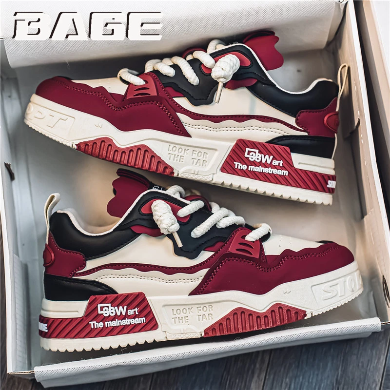 八哥本命年红色男鞋冬季46百搭休闲47特大码48青少年厚底运动板鞋