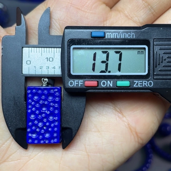 青金石银S925镶嵌13×22mm陨石坑吊坠