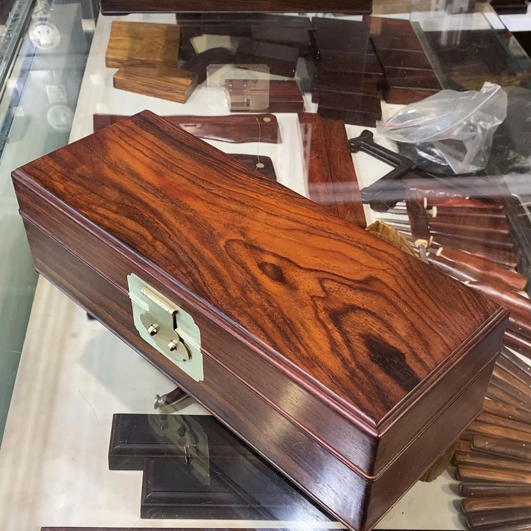 微凹黄檀（南美大红酸枝）独板首饰盒33.5/13/9.5