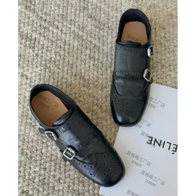 XMM.【巴洛克风牛皮鞋】时尚百搭潮流复古洋气经典英伦风鞋J6831-25