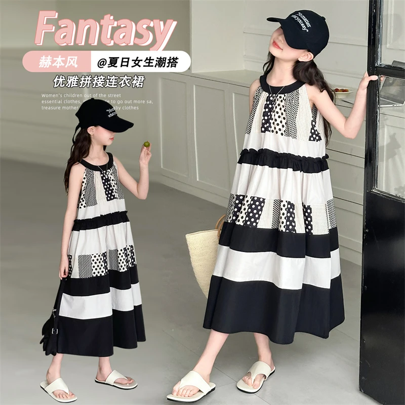 女童连衣裙2025新款童装夏季儿童裙子女孩洋气背心裙无袖公主裙