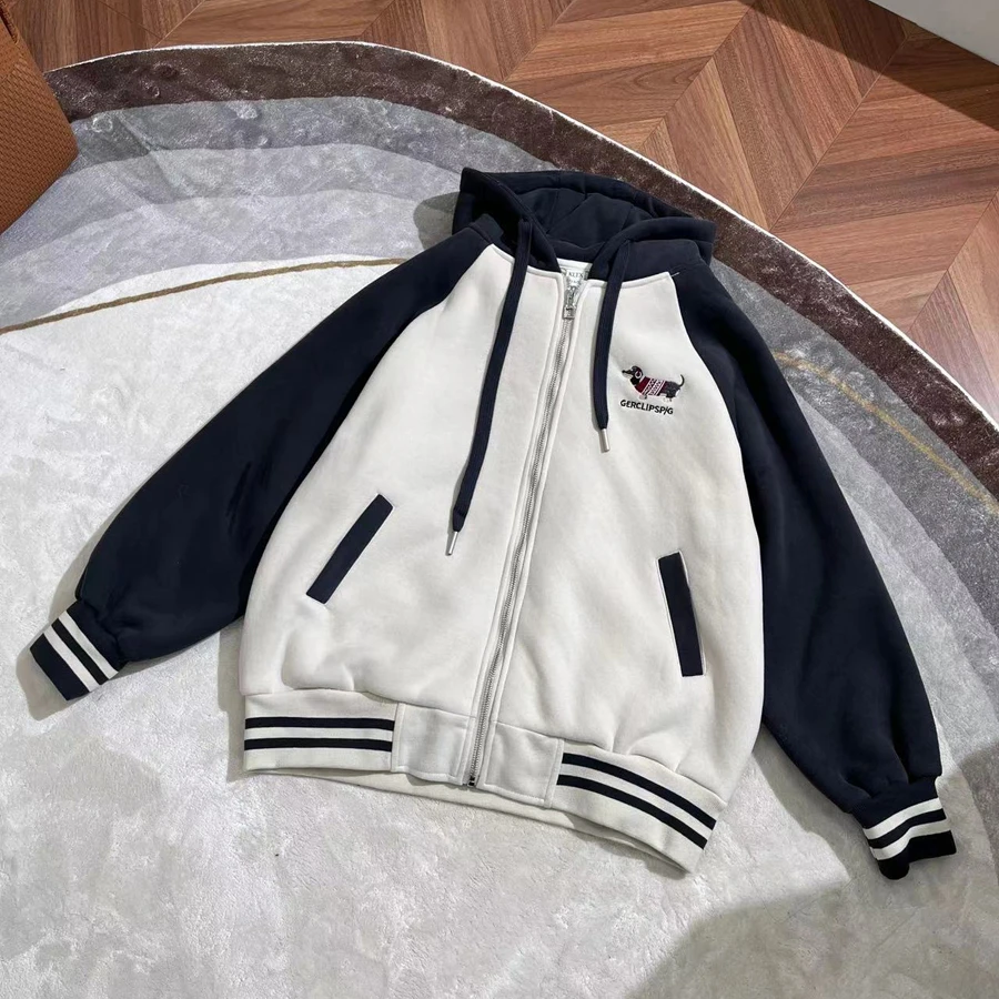 春秋季高品质女童奥粒绒外套时尚百搭加厚卫衣棒球衫-YHW138