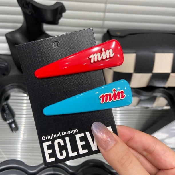 E4609欧尼同款字母发夹单只装夏日少女糖果色碎发侧边刘海夹发饰