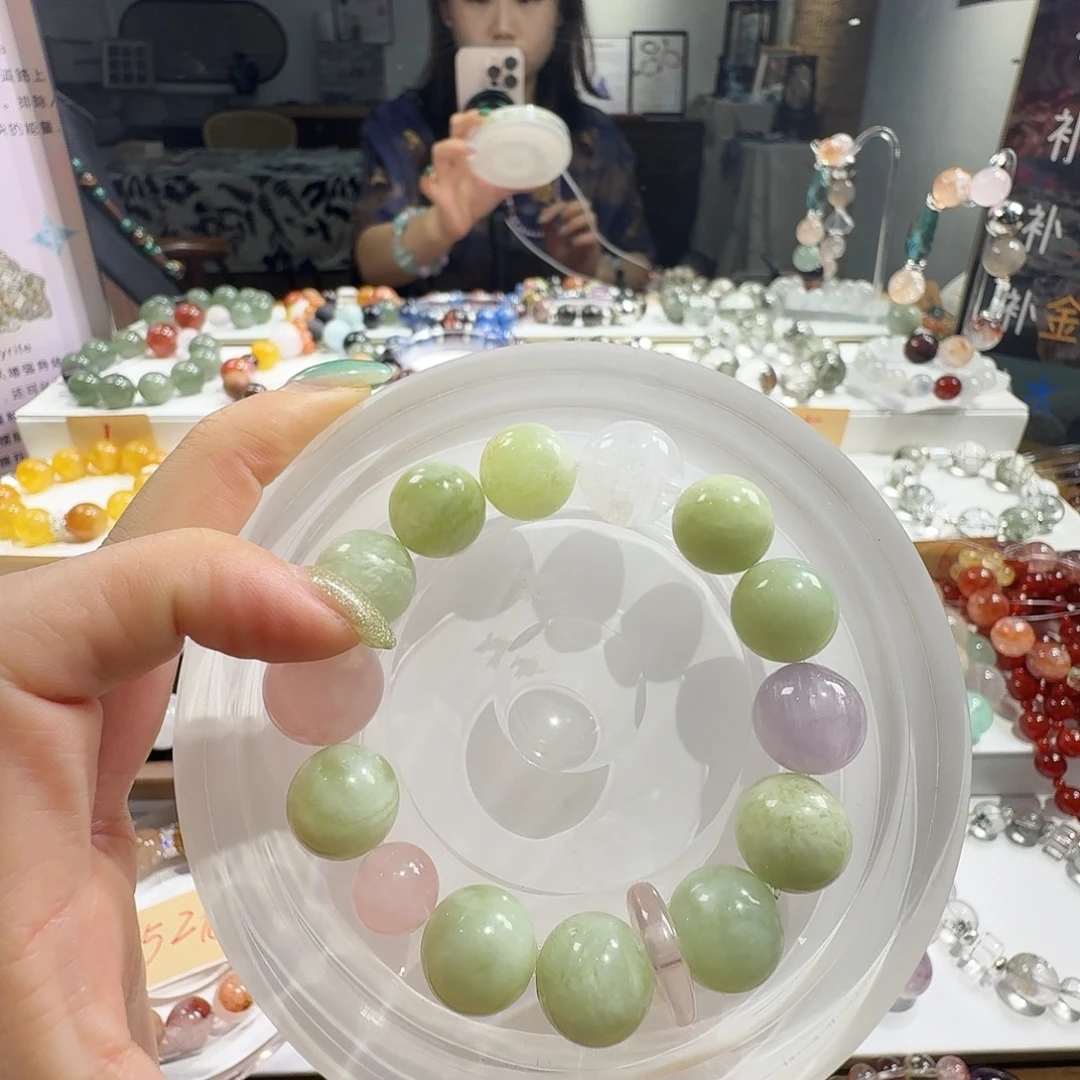 水晶未镶嵌手串青提奶盖13咪设计款手串