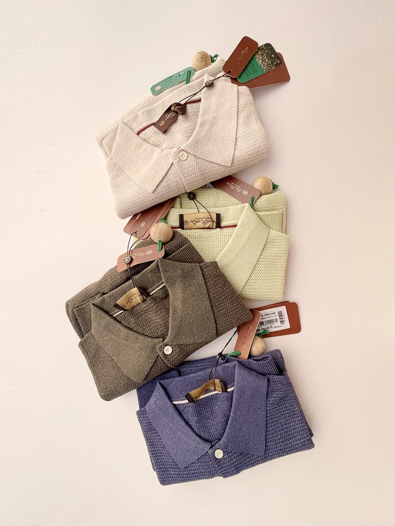 雅致奢品！意式高端夏季男士针织提花纹理莱赛尔亚麻短袖POLO衫T恤