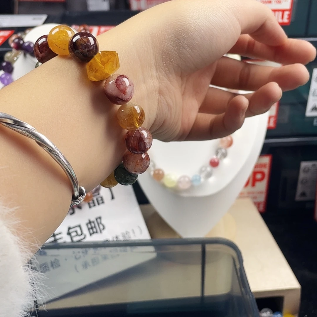 银S925镶嵌手链烟晶