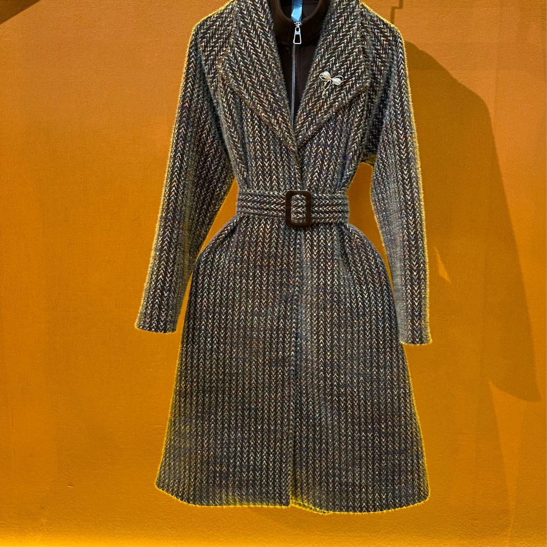 青森1BH-2024冬季新款时尚气质中长款大衣BHK1152