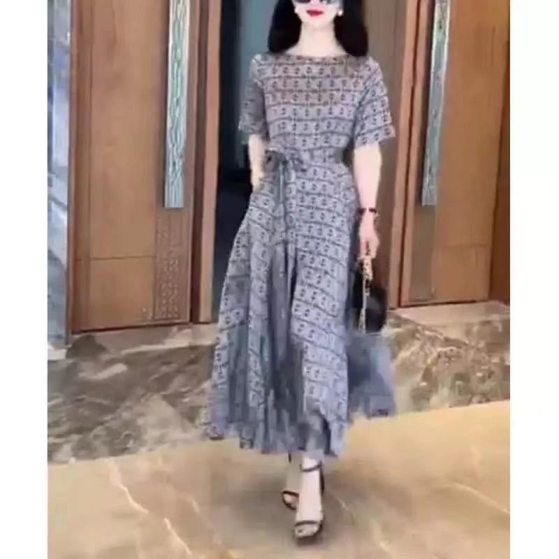 减龄显瘦夏季新款洋气宽松长款连衣裙03