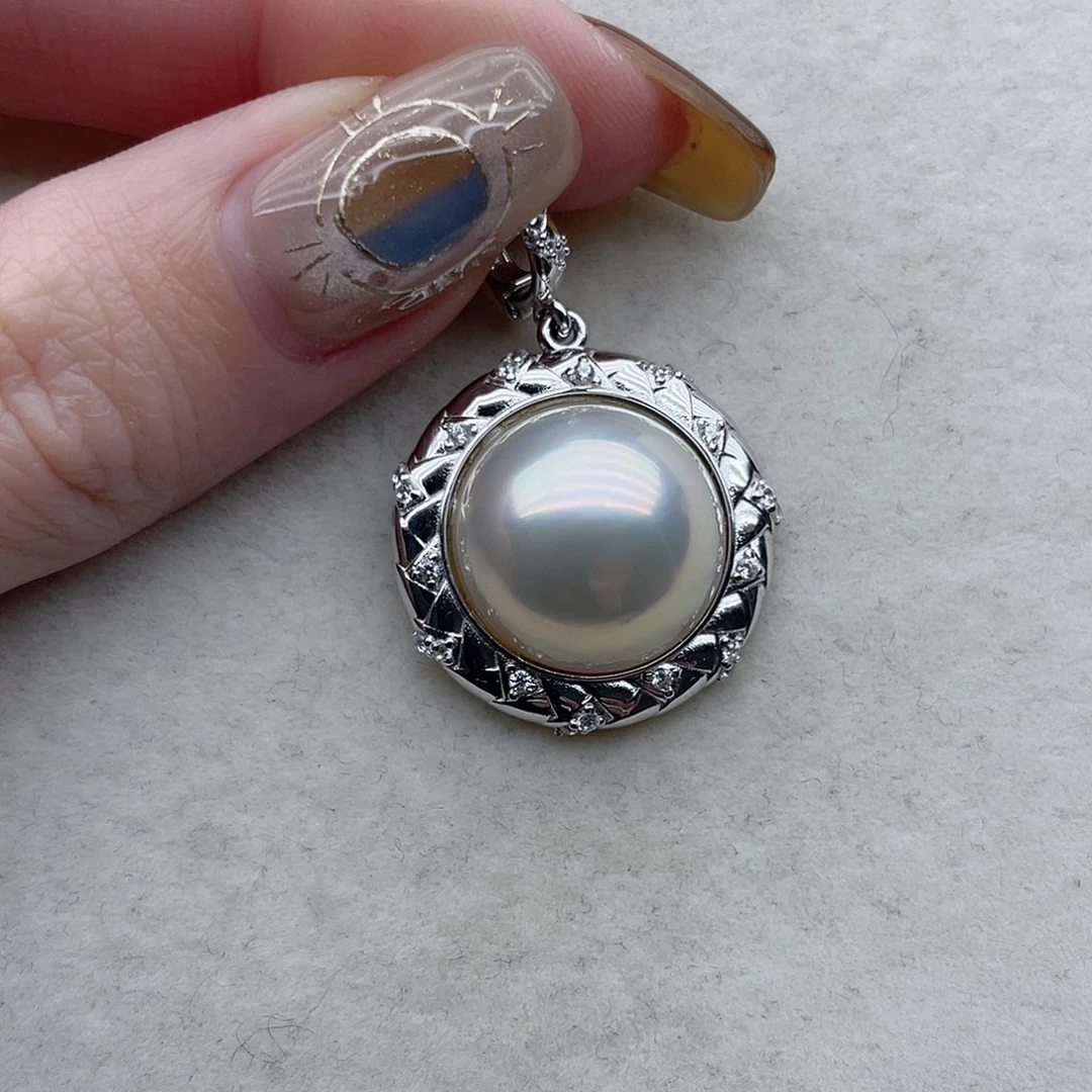 吊坠23拼合珍珠（马贝珠）银S925镶嵌