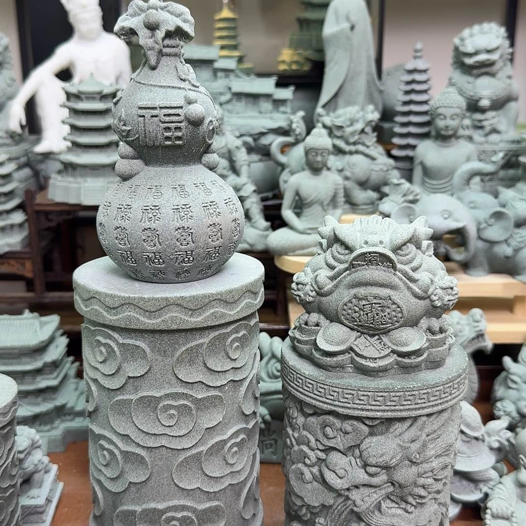 石材青砂石福字葫芦