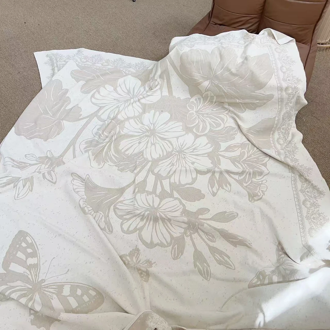 【初見麻品】汉麻色织蝴蝶毯子三件套