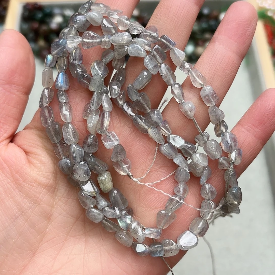 玛瑙/玉髓未镶嵌珠宝半成品灰月光2条