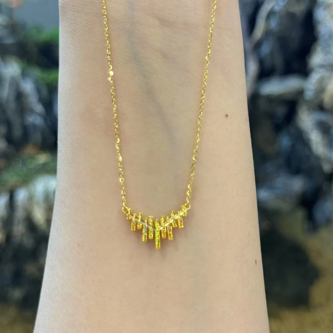 X/Q【幻彩小微笑套链】足金999精工5G