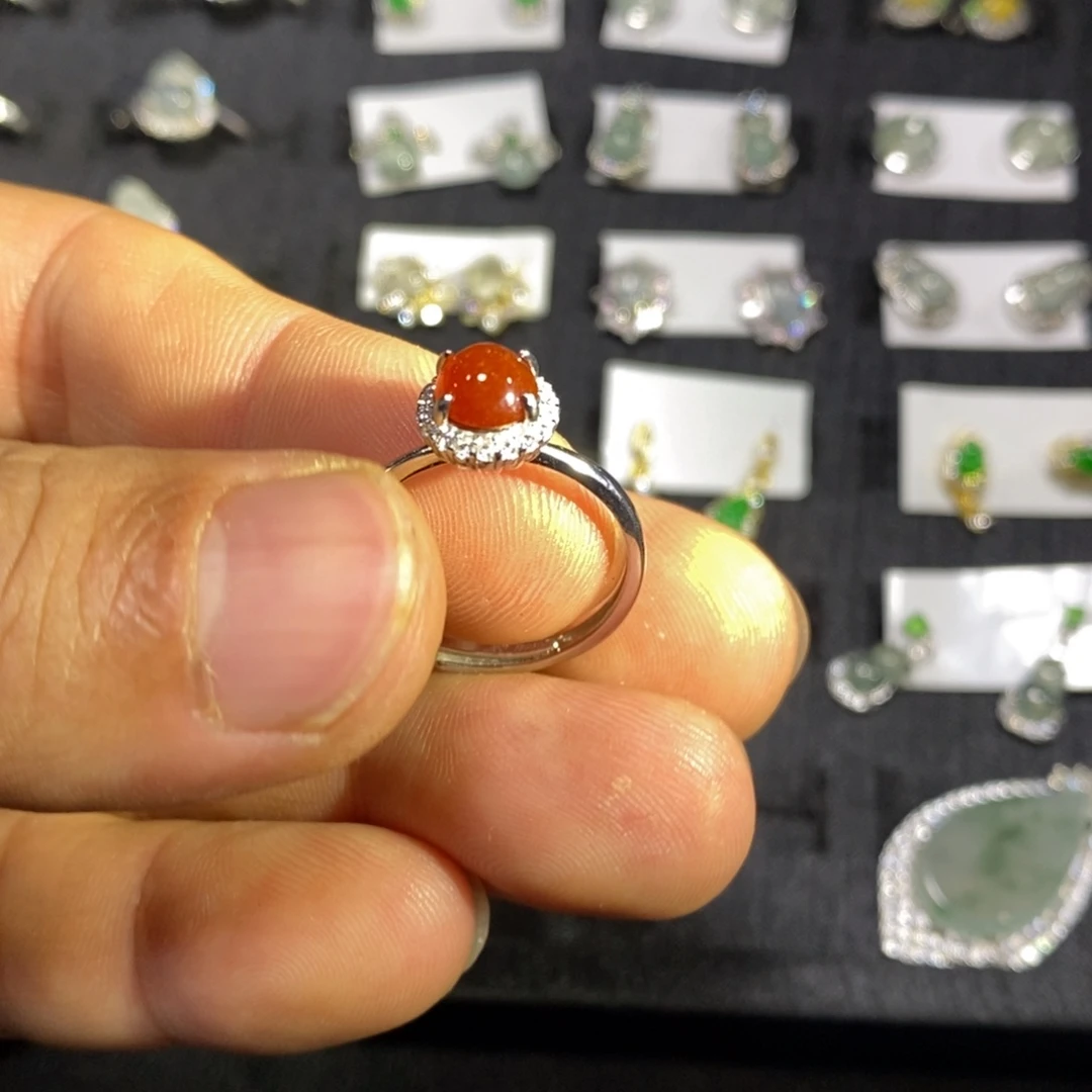 翡翠银S925镶嵌戒指