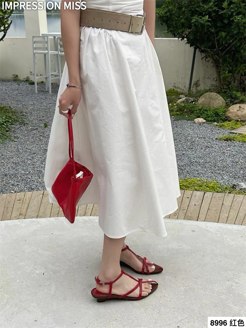 （8996）小众设计尖头罗马鞋简约露趾凉鞋