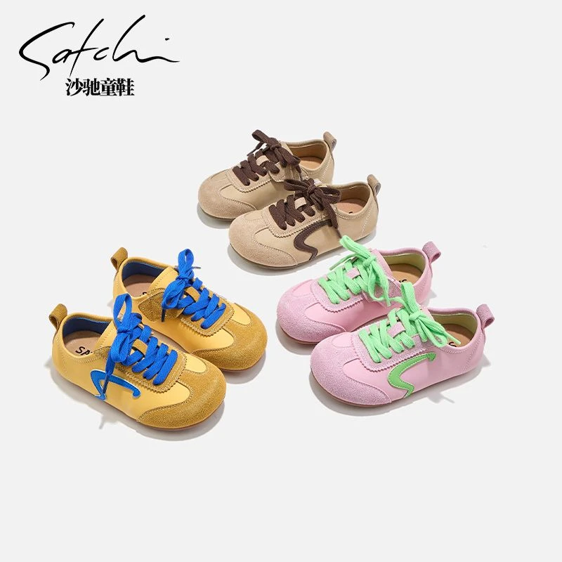 【春款来袭】沙驰2025童鞋时尚阿甘板鞋透气小众百搭板鞋25019