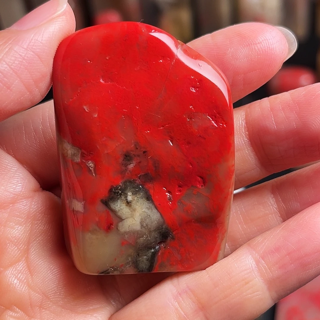 印石巴林石鸡血石扁章